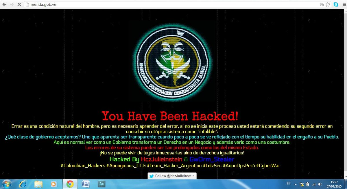 InfoMeridaVe's tweet photo. Página http://t.co/35VSh9O8Ar  hackeada por parásitos informáticos de ultraderecha colombo-venezolana @MERIDACHAVISTA http://t.co/E5mIwkmMdj