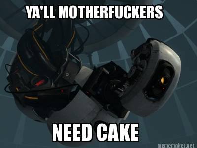 LyraMori's tweet image. I know I need some cake.. - Playing Portal 2 xD #RobotsSuck