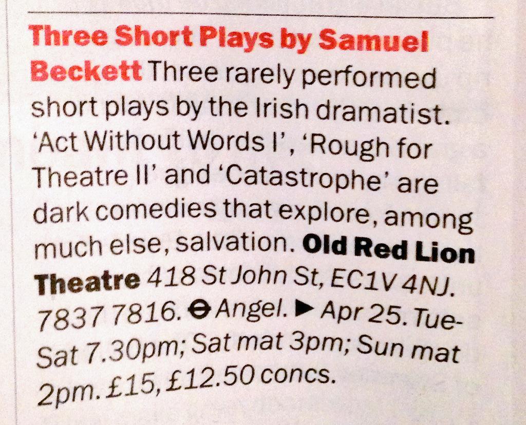 TimeOut Time! Come one, come all! <a href="/WBeasts/">Whispering Beasts</a> <a href="/TimeOutLondon/">Time Out London</a> <a href="/ORLTheatre/">Old Red Lion Pub & Playhouse</a>