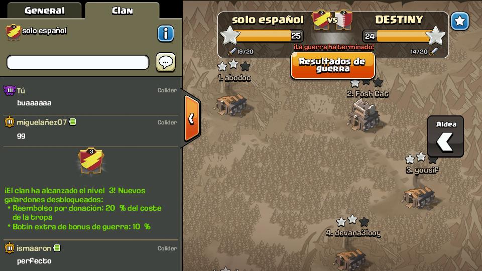 Solo_Espanol's tweet photo. Subimos al nivel 3 de clan! Y de que manera, remontada en el ultimo minuto!! Somos grandes!! http://t.co/ESY8AtbB7z