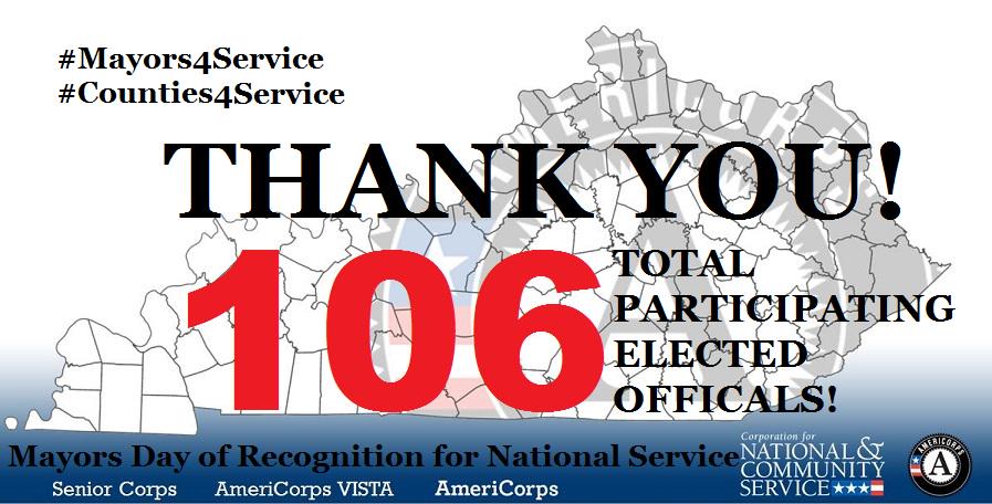 thatmagz's tweet photo. .#Mayors4Service Day was great in KY. Thank you 106 KY Mayors & .#Counties4Service for recognizing @nationalservice! http://t.co/3iQBa6nqCU