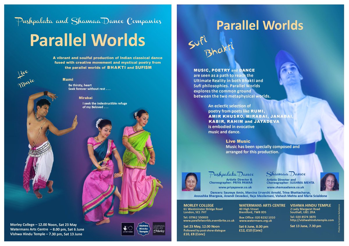 Shamaadance's tweet photo. Tkts going live soon for Parallel Worlds show at Watermans...watch this space!! #parallelworlds #dance #kathak #Sufi http://t.co/eeESHG6oUq