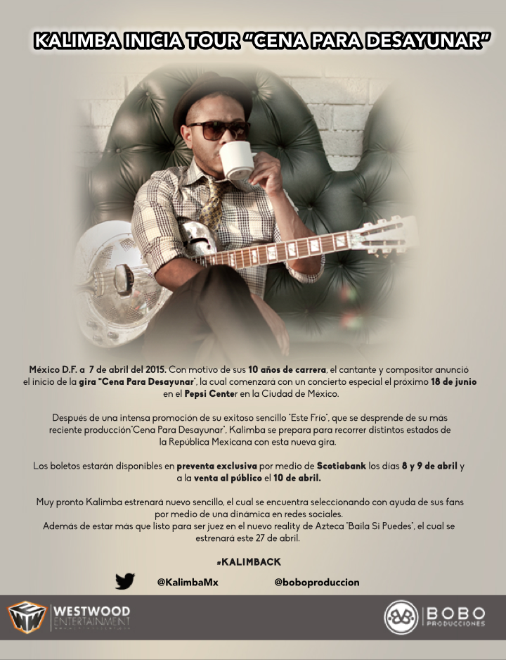 BOBOProduccion's tweet photo. ¡Gran inicio del #CenaParaDesayunarTour de @KalimbaMX este 18 de junio! #Kalimback http://t.co/8EbHIT413y