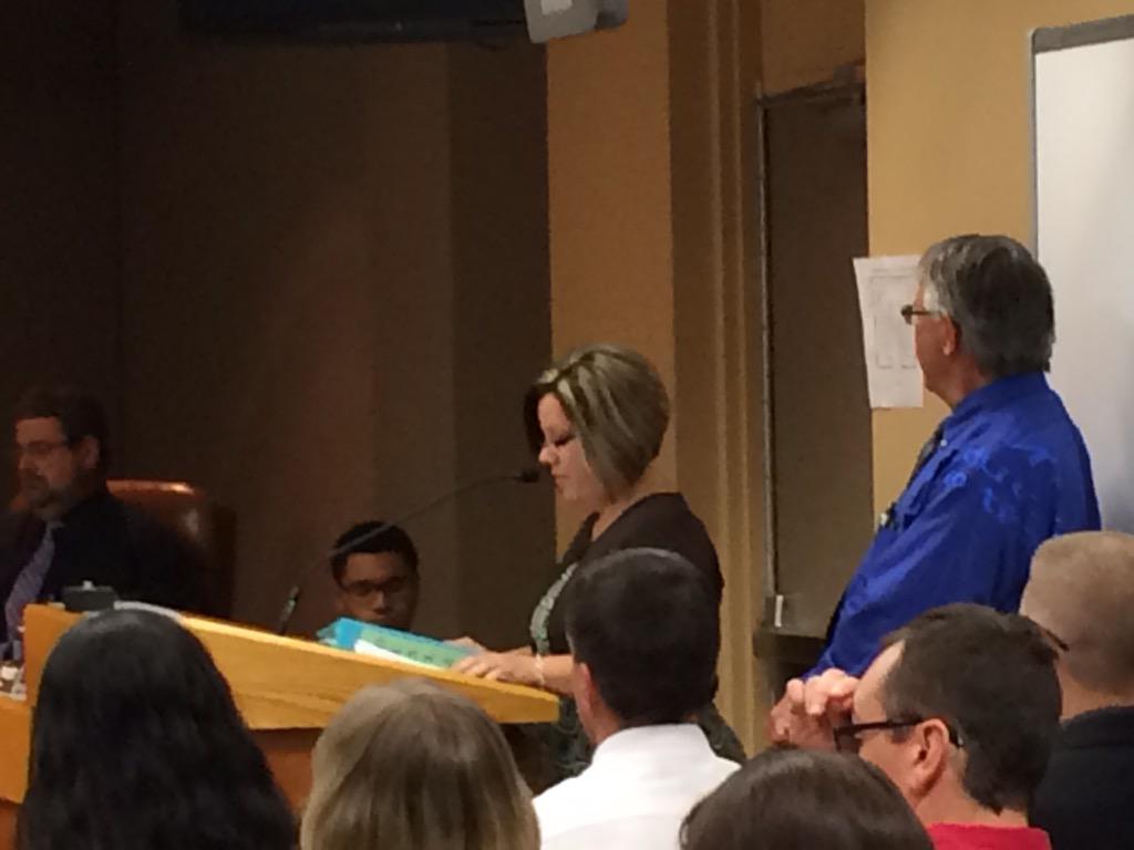 JarrettReads's tweet photo. It's #schoollibrarymonth! @BuggyBookLady presents to school board. @FloridaMediaEd #OCSLA http://t.co/iT5C21a0vO