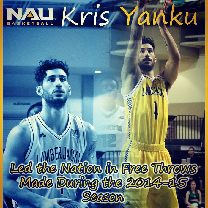 Where does the nation's leading free throw shooter go to school? #NAUStrong Good job <a href="/krisyanku/">Kris Yanku</a> #BigSkyMBB