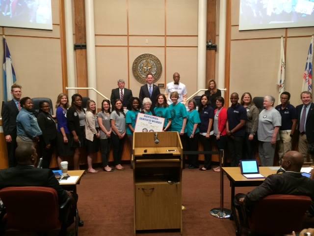 CtySqAmeriCorps's tweet photo. Thx 2 @JudgeClayJ 4 recognition during Dallas County Commissioner's Court! @TX_CNCS @onestarfdn #Counties4Service http://t.co/GXcgwzceZC