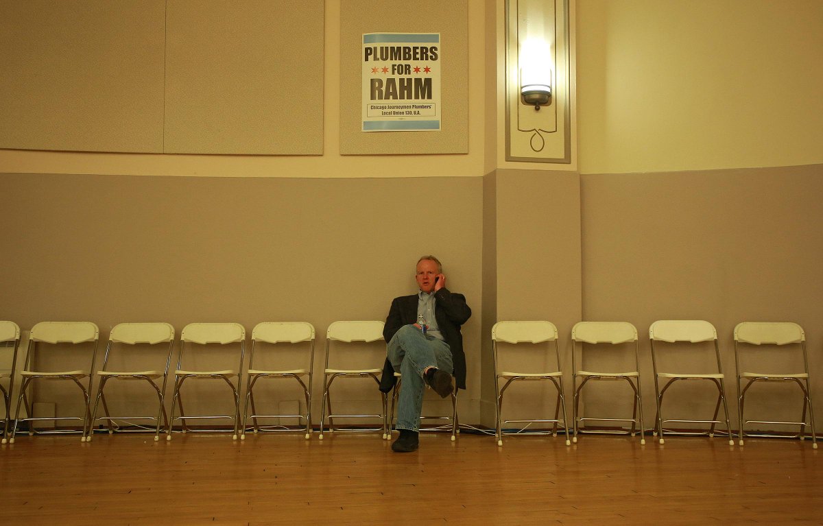 jkimpictures's tweet photo. rahm emanuel election venue still mostly empty; election night coverage: http://t.co/LeZETy2k7g http://t.co/YxuAvYngLB