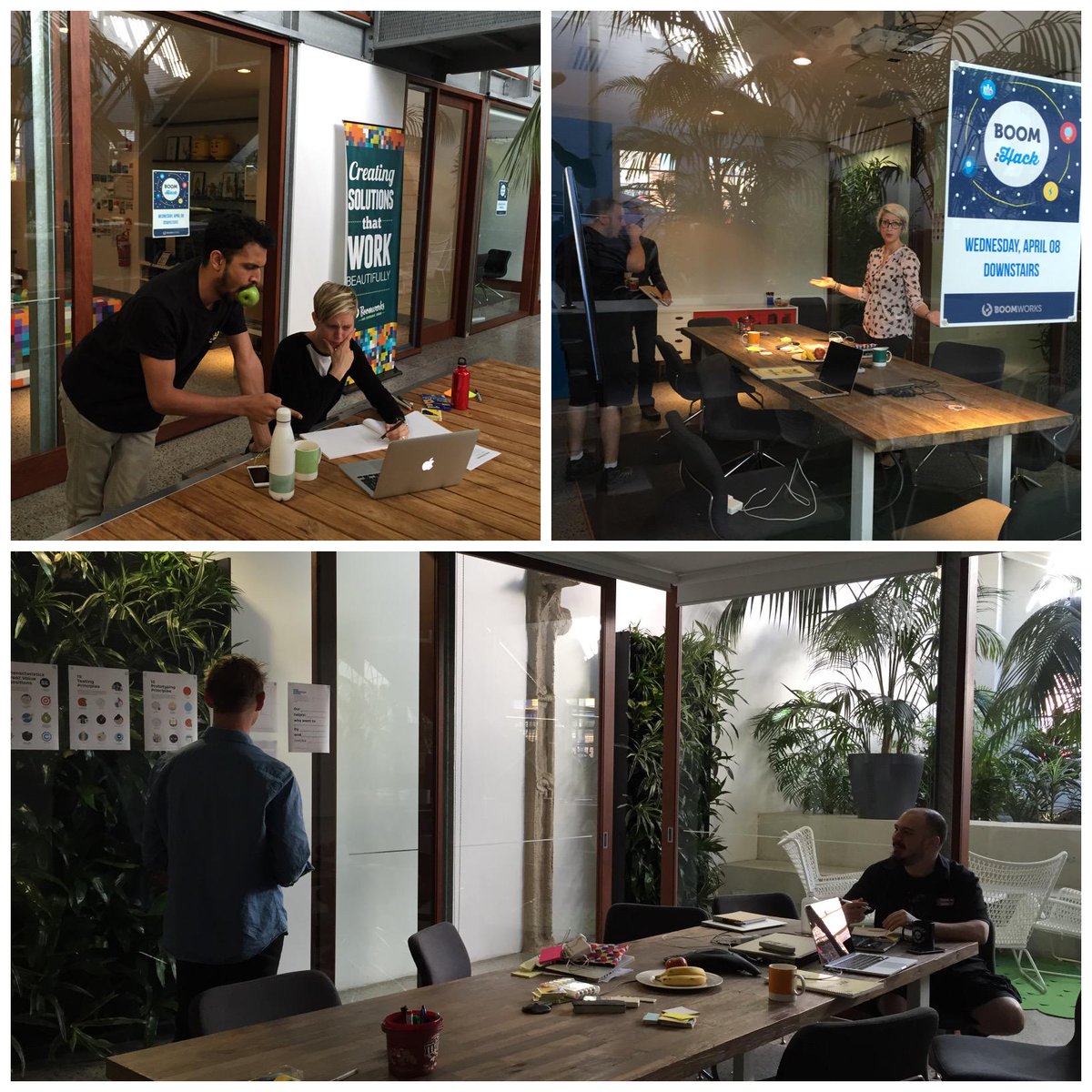 boomworks's tweet photo. And... let the #BoomHACK begins! May the odds be forever Inuit favour! #hackathon #DesignHack http://t.co/Ar8yhZYP9v
