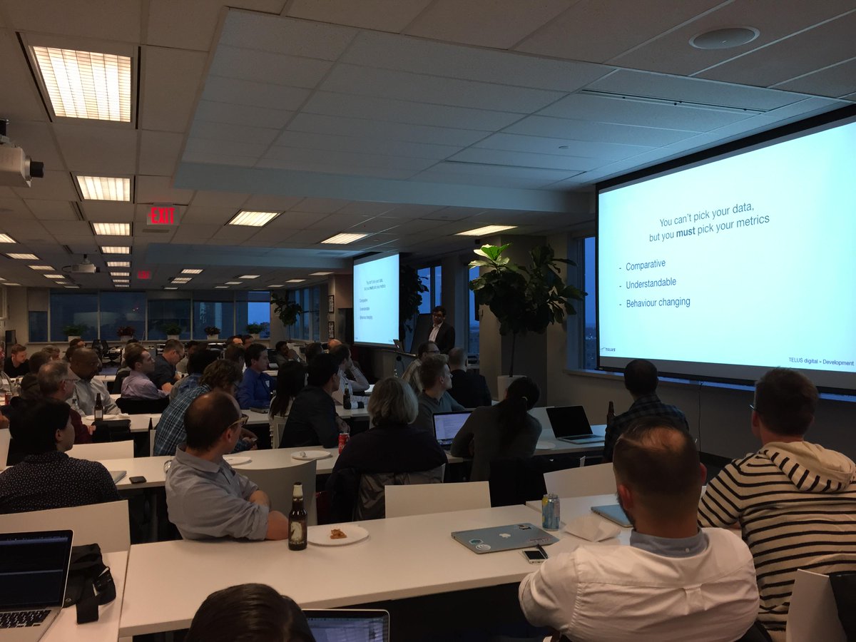 newrelic's tweet image. "Good metrics are comparative, understandable, and behavior changing."  @wascloud on performance metrics. #NewRelicUG