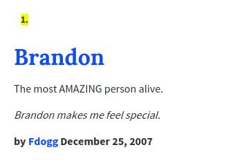Urban Dictionary on X: @itsbrxndon Brandon: The most AMAZING person alive.    / X