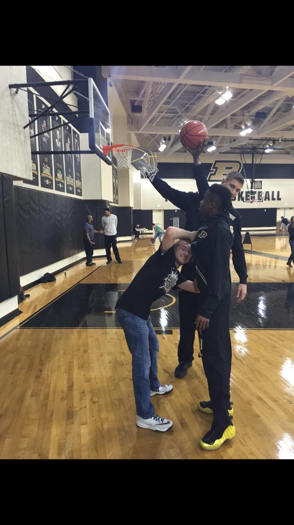 ThePaintCrew's tweet photo. You know we had to recreate @ImJusAHooper 's IU dunk at he post season party.  #OcteusPrime http://t.co/BmBDOGuNm5