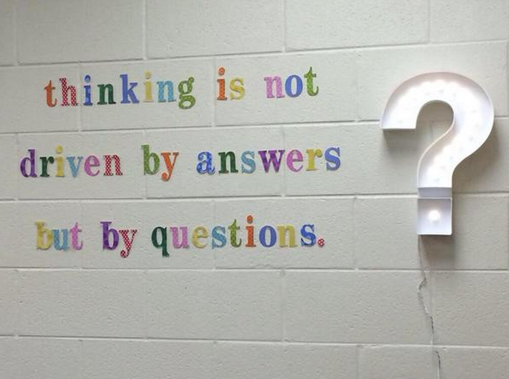 justintarte's tweet photo. Our best thinking is not driven by answers, but rather by questions... #edchat http://t.co/pocW56TTmx