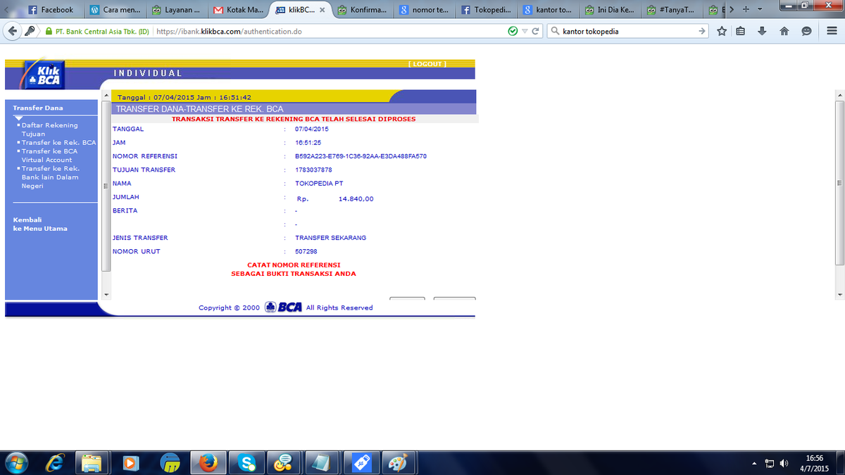 gaisten's tweet photo. @TokopediaCare Transfer 2x No Invoice INV/20150407/XV/IV/10956270 MOhon Segera di Konfirmasi. http://t.co/H7yD9DMNvf