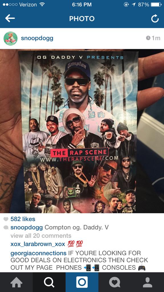 inthecuuuut_'s tweet photo. When snoop dogg posts a pic with your uncle in it #ogdaddyV http://t.co/x0ewvJBLkF