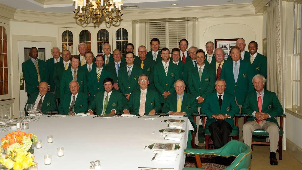 BillatMTIStL's tweet photo. Masters Champions gather for the Champions Dinner   Can you name them all? #Masters15 http://t.co/Q3AShv8d5r