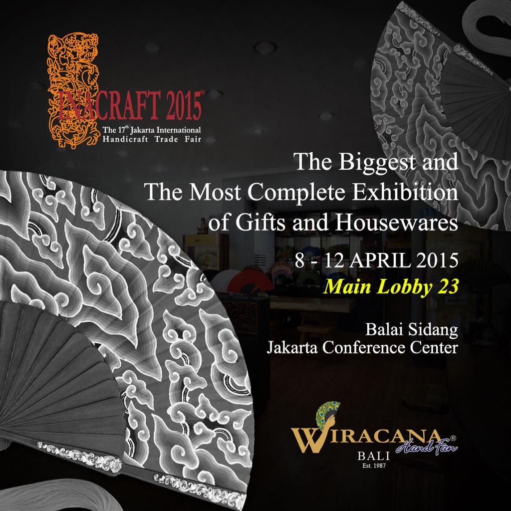 wiracanahandfan's tweet photo. We are @theINACRAFT 2015!
Main Lobby, Booth no.23
JCC, 8-12 April

Don't miss it! 

#wiracanahandfan #inacraft2015 http://t.co/zg4HdQlBRc