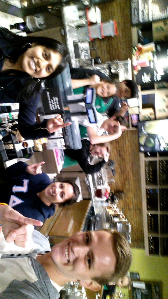 jastod18's tweet photo. @PRSSASacState Stingers up at Starbucks #bestgroupselfie #sacstatepride http://t.co/b4qGd69cbc