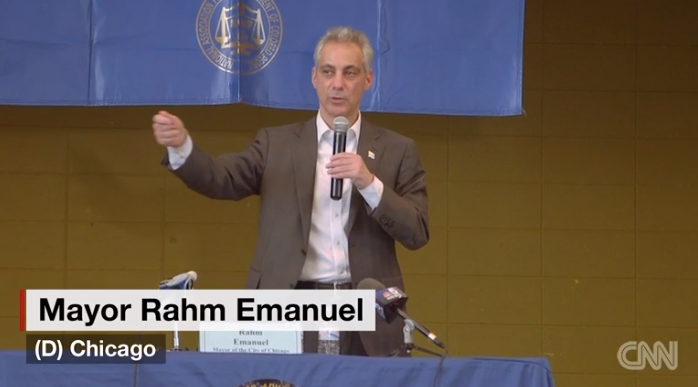 CNN's tweet photo. Rahm Emanuel has won re-election in Chicago, the Associated Press projects. http://t.co/IVy7OFzMvl via @CNNPolitics http://t.co/bzk2acLdOP