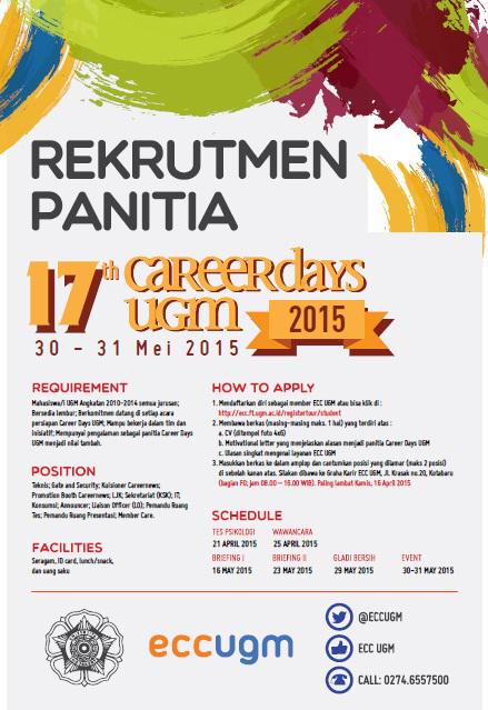 RT <a href="/careernewsecc/">IG: @careernews</a>: mhs/i UGM 2010-2014 ayo gabung jd panitia 17th Career Days UGM 2015. Pendaftaran s/d 16 April '15