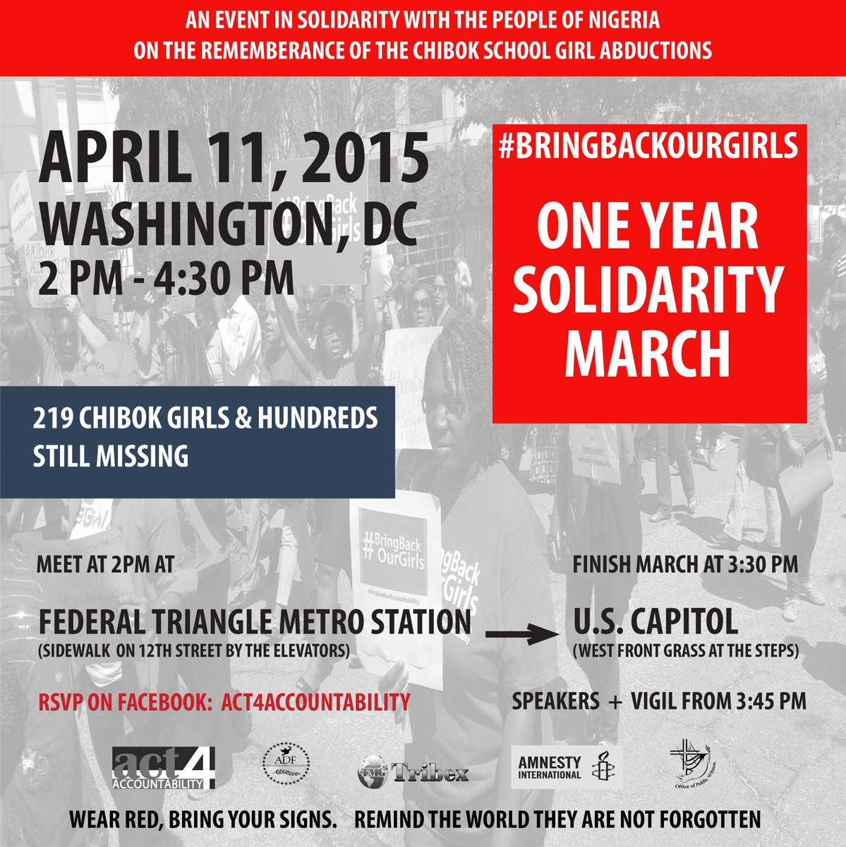 _malawode's tweet photo. @SCARR_dc RT pls: #BringBackOurGirls #Day365 solidarity march, Washington DC, 4/11, 2pm! http://t.co/v4MBjiYTsP http://t.co/7XBuDJEtCW