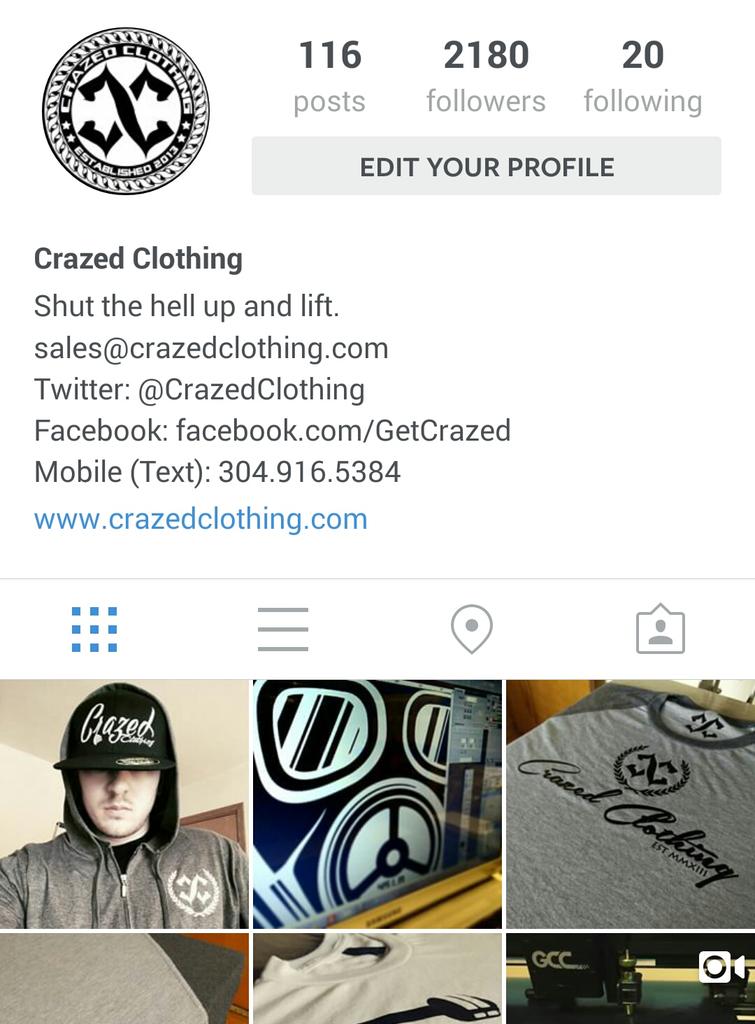 CrazedClothing's tweet photo. Make sure to follow us on Instagram (at)crazed_clothing if you aren't already doing so. http://t.co/YWhbIWbL8B