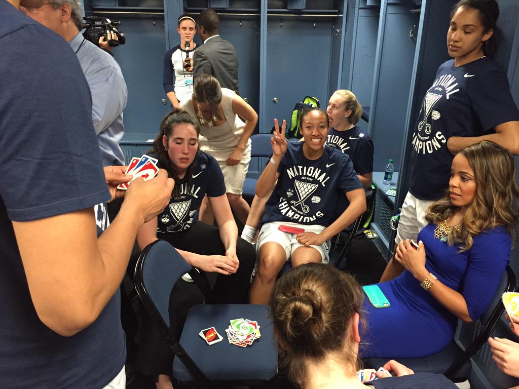 TorelloSports's tweet photo. #Uconn...you just won the #NationalChampionship what are you gonna do now? PLAY UNO! #NotDisneyWorld @WFSBnews http://t.co/DUONFRntqZ