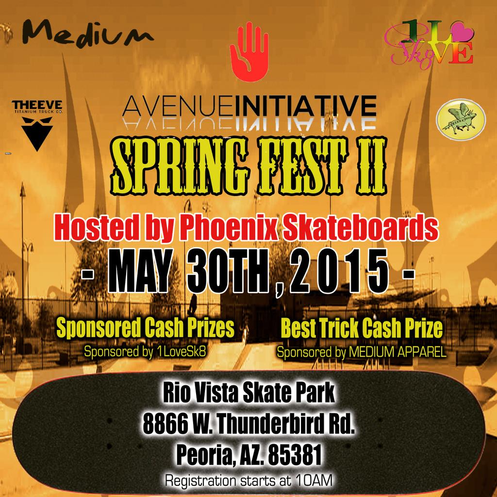 phxskateboards's tweet photo. Spring Fest skate comp 2015. On May 30th more info at
http://t.co/ivkC5KCBZV
@abc15 http://t.co/PkclBIsu1e