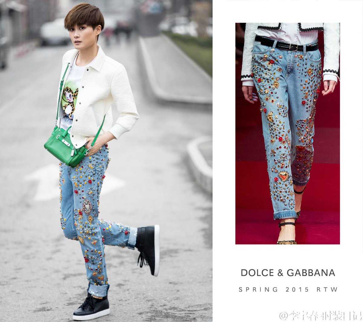 LiYuchunFashion's tweet photo. Apr 6, 2015. #CoachStar #Liyuchun aka #ChrisLee in @Coach Swagger/Coach x Baseman + Dolce &amp; Gabbana. http://t.co/4dixGT65op
