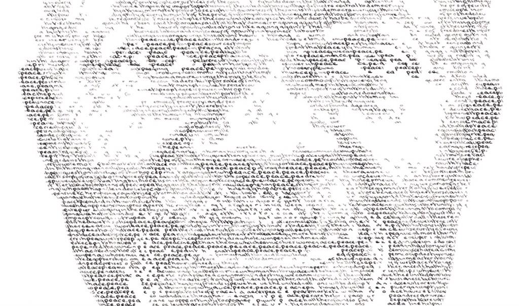 Happy Birthday Kofi Annan - handwritten text portrait using his quotes    