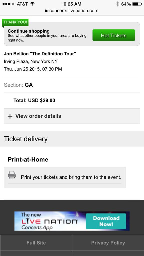 nunezzz26's tweet photo. I can't wait for @jonbellion concert πππ
It's going to be a awesome experience #suchalongwait #NY #hometown http://t.co/UnPZ5OKDCe
