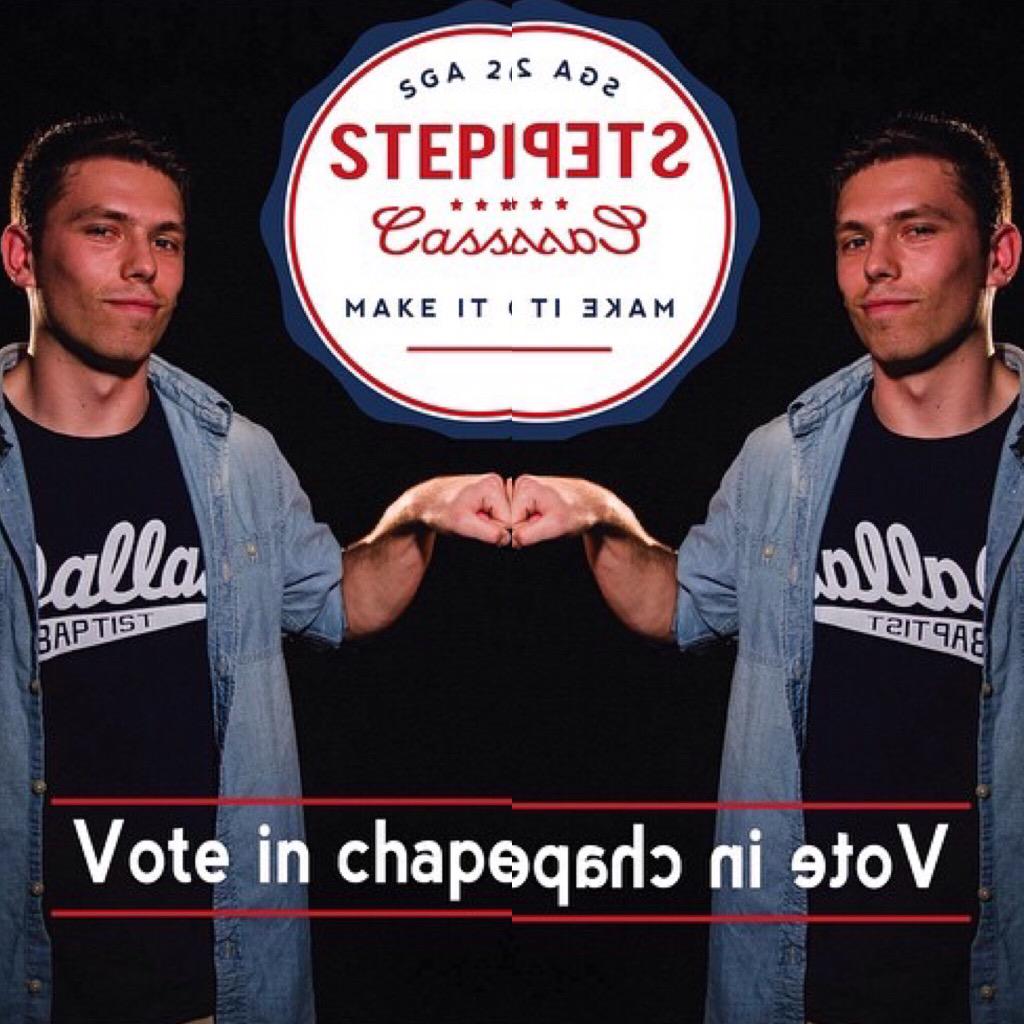 ianharber's tweet photo. Vote for @BephenSToyd and @CassidyKMcKee tomorrow in chapel! You won't regret it! #MakeItCountDBU http://t.co/s28Bxe2ODl