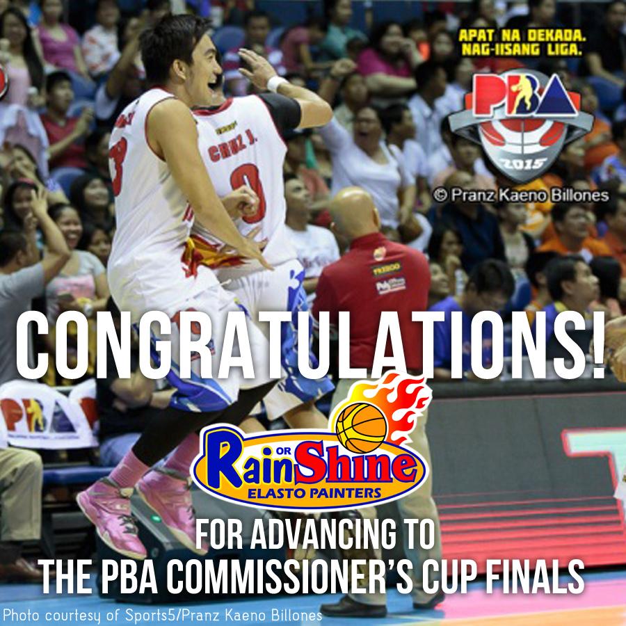 freego_jeans's tweet photo. FREEGO high fives Rain or Shine for its amazing three-game sweep! See you at the Finals ;) #FREEGOforROS #bayanngros http://t.co/0i7iGdthM1