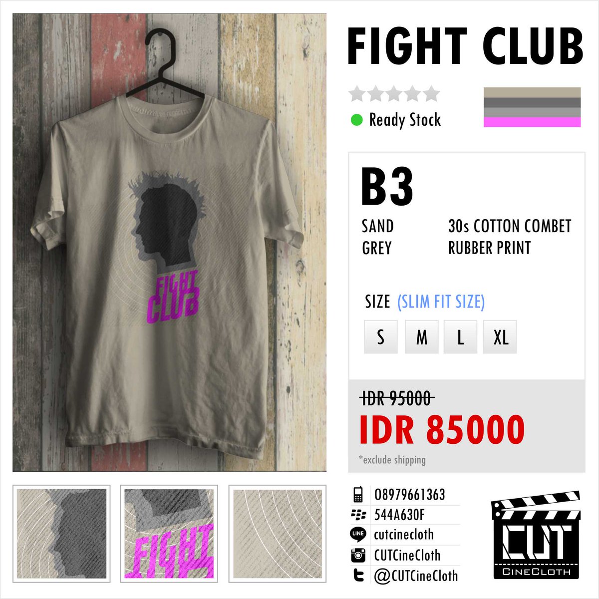 CUTCineCloth's tweet photo. Ready Stock | FIGHT CLUB | Harga Promo 85K  #fightclub #CUTSEASON2 http://t.co/1XNKBllLK2