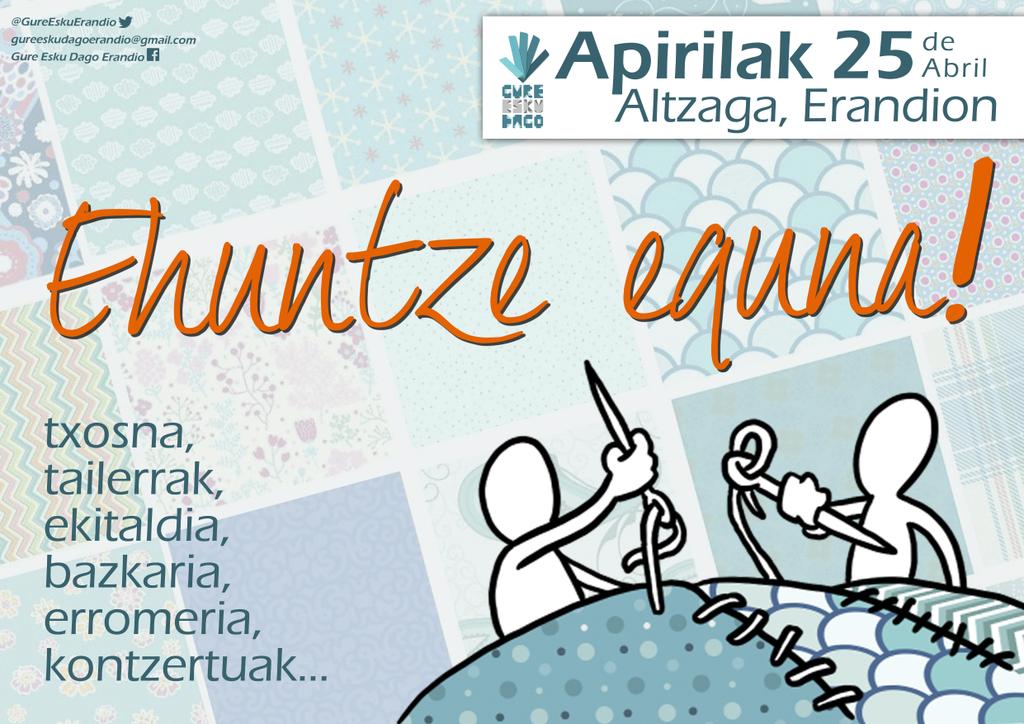 GureEskuErandio's tweet photo. Apirilaren 25ean #EhuntzeEguna! Bazkarirako txartelak Altzagako La Plaza eta Beti Lagun eta Astrabuko Jenaron! http://t.co/cXZnUm2UGy