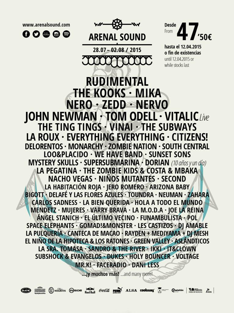 E_E_'s tweet photo. We'll be playing @ArenalSound in Castellon, Spain this August. It will be hot. http://t.co/IqCqSrS1mY