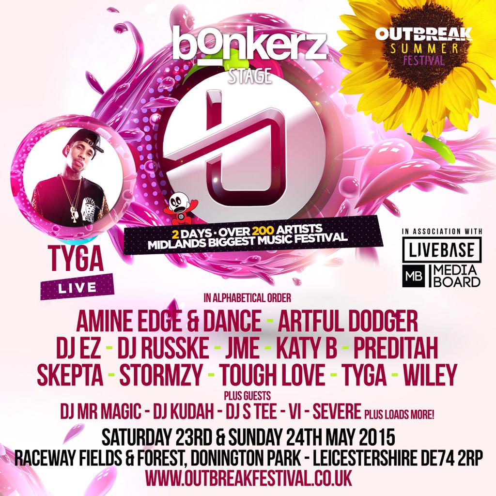 BonkerzLeic's tweet photo. We are proud to announce we are hosting a stage at this years @Outbreak_Fest with massive headline acts!!! #Bonkerz http://t.co/L7S8art1Bn