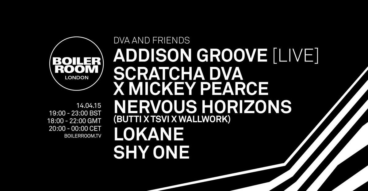 boilerroomtv's tweet photo. Next week in LDN: @ScratchaDVA @mickeythepearce @addisongroove @NervousHorizon &amp; more: http://t.co/cwySIuoZ6h http://t.co/OIw7PBDmos