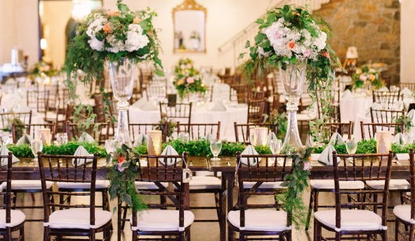 Greenery covered tables: stylemepretty.com/texas-weddings… 
Photo: Mint Photography