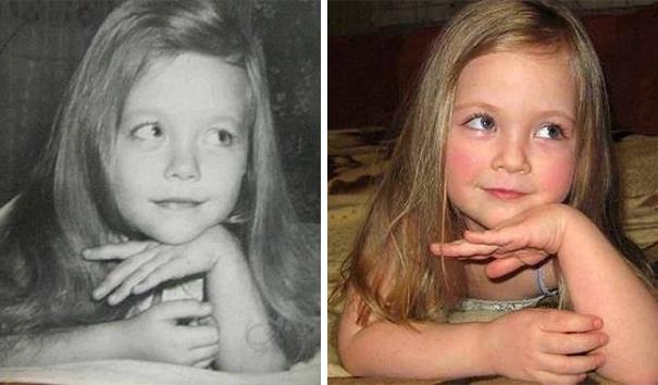 Mystraht's tweet image. Une grand-mère et sa petite fille, c&apos;est fou la ressemblance ! #insolite #sosie