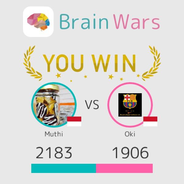 thiaArzi's tweet photo. I challenged Oki and won:) Challenge players from around the world! #BrainWars
http://t.co/UDhx5Owzip http://t.co/aas7uTcRYw