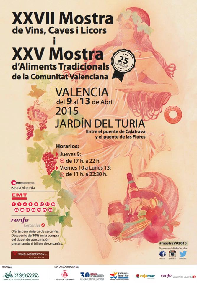 Feria de #vino y productos valencianos entre el 9 y 13 de abril en Valencia. Por <a href="/Proava/">Proava</a>   goo.gl/xcwdWf