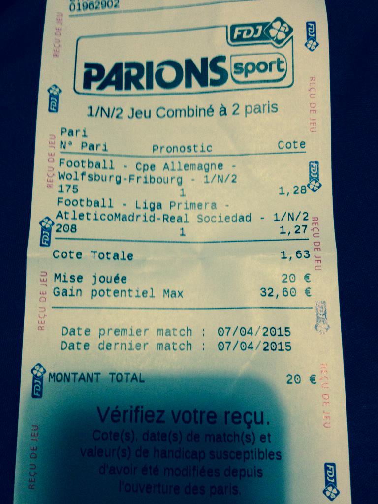 PronosRuss's tweet image. Résultats Pronos 7 Avril 

• ⚽️ Wolfsburg @1,27 ✔️

• ⚽️ Atlético @1,28 ✔️

CT @1,63 ✔️

#RT #ParionsSport