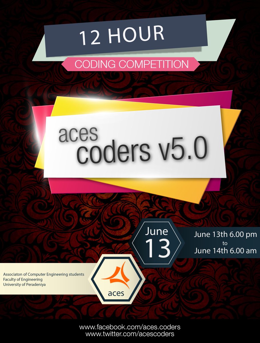 FOCSLIIT's tweet photo. Invitation for ACES Coders V5.0 - University of Peradeniya.. http://t.co/LsXuVWr6w6