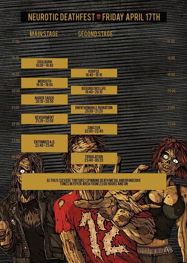 SINISTER live at <a href="/deathfest/">Neurotic Deathfest</a>'s second stage on April 17th! #timetable #runningorder
