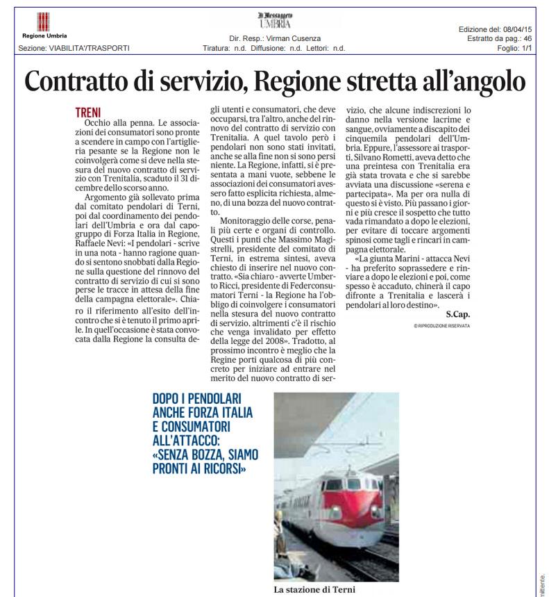 Da <a href="/ilmessaggeroit/">Il Messaggero</a> #Umbria #Pendolari snobbati dalla Regione <a href="/raffaelenevi/">Raffaele Nevi</a>