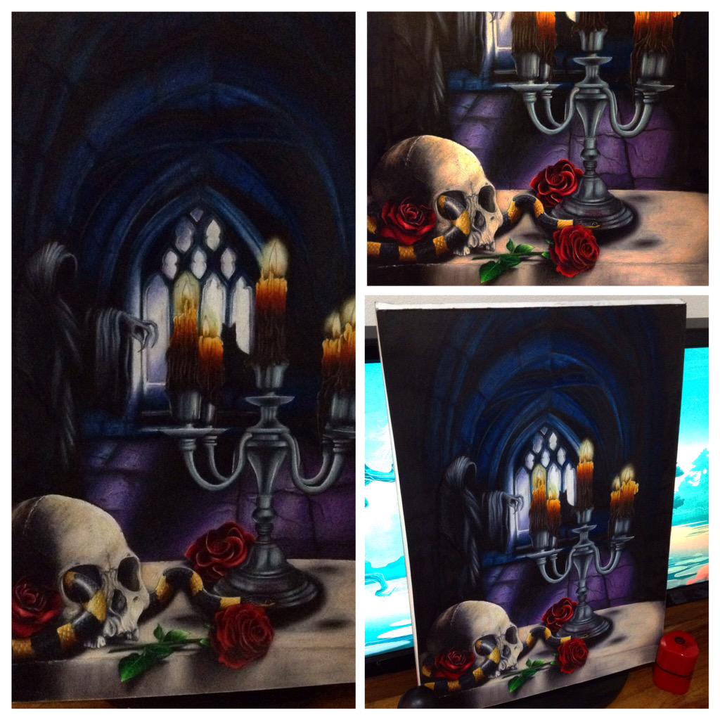 Racheymon's tweet photo. Finally finished this bad boy! #tattooapprentice #tattoo #gothic http://t.co/AjIJQwHrNy