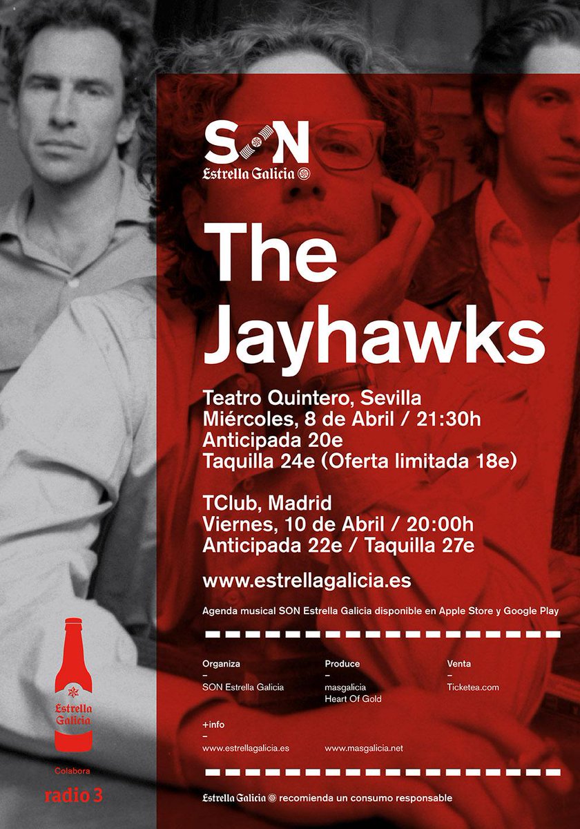 estrellagalicia's tweet photo. #HoyEnSONEG el folk rock de @the_jayhawks inundará esta noche el @TeatroQuintero de #Sevilla con @SON_EG http://t.co/WnnXORV3fU