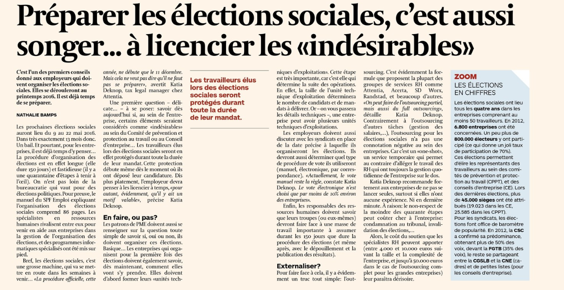 Attentia, le secrétariat social qui veut museler la démocratie #ElectionsSociales @lecho