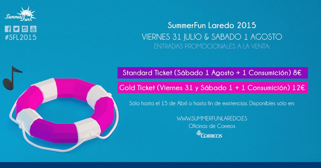 SummerFunLaredo's tweet photo. Últimos días de entradas promocionales. Hazte con ellas en http://t.co/gwQdm8YUR4 y oficinas de correos. 💃 http://t.co/yrbOfx0ltd