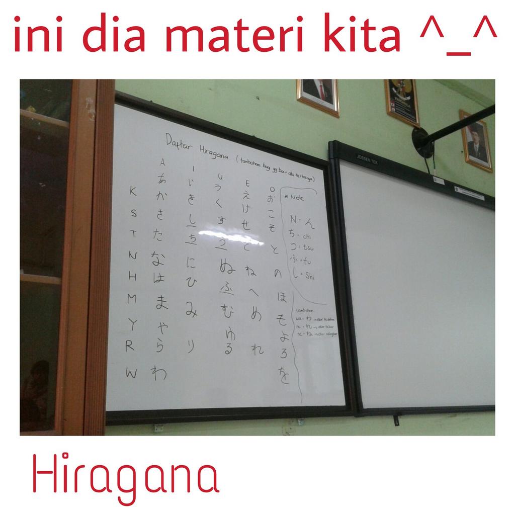 Ini dia materi kita. Maklum cuma baru sampe hiragana hehe biasa sekolah yang tidak ada matpel Bahasa jepang😖